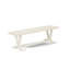 Cet ensemble de salle à manger 6 pièces comprend une table en bois blanc lin (blanc cassé), un petit banc et 4 chaises Parson en tissu de lin avec dossier capitonné - Lin brossé-1916184219-1916184226-1916184227