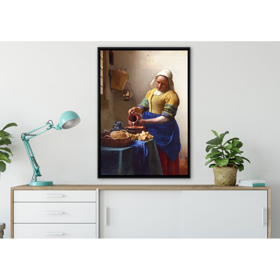 Gerahmtes Leinwandbild The Milkmaid von Johannes Vermeer