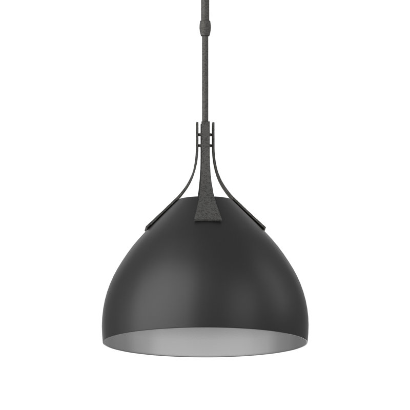 Summit 1 - Light Single Dome Pendant, Black, Natural Iron