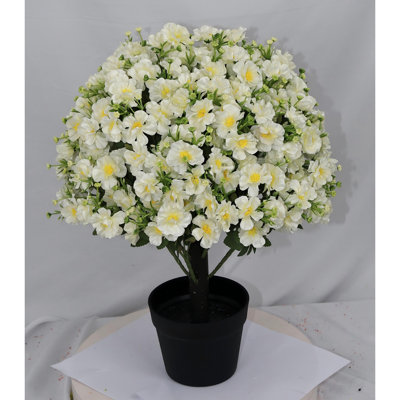 24-Inch Faux Flower Artificial Snow Lotus Potted Plant  UV-Resistant Artificial Floral Decor  Suitable for Indoor & Outdoor Spaces(White) ,2 Pots per /Set
