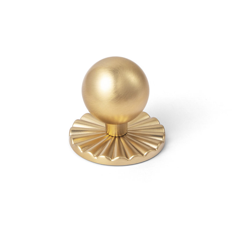 1" Diameter Round Knob With Backplate(2317Ban), Champagne Bronze