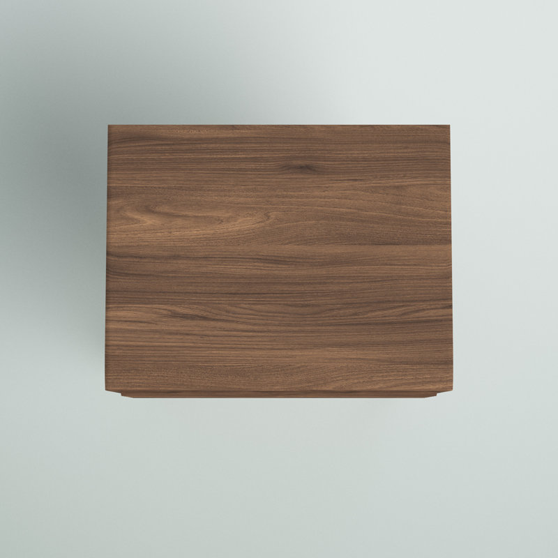 Walnut Grain Laminate Mid-Century Modern End Table Nightstand