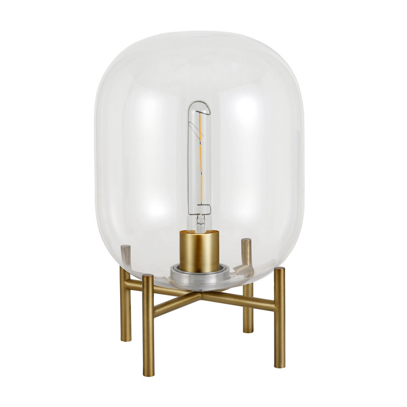 Lampe de table 15 po Danae, Transparent / clair, Doré