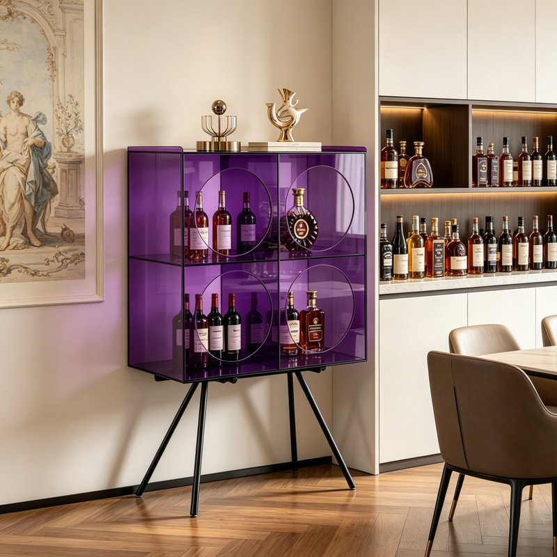 Multifunctional Art Acrylic Bookcase, Purple