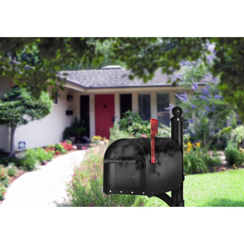 Sequoia Post Mounted Mailbox, Black