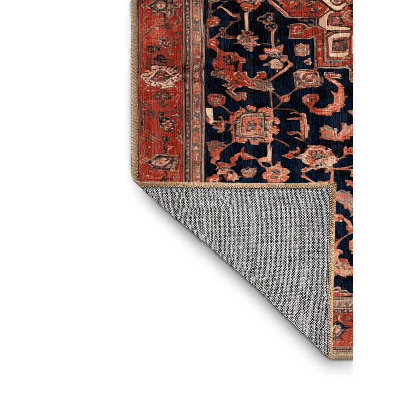 Tapis brun lavable à la machine, Rond 3 pi