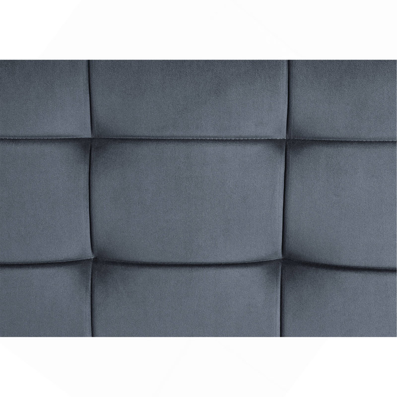 Causeuse en velours gris et finition gris sable