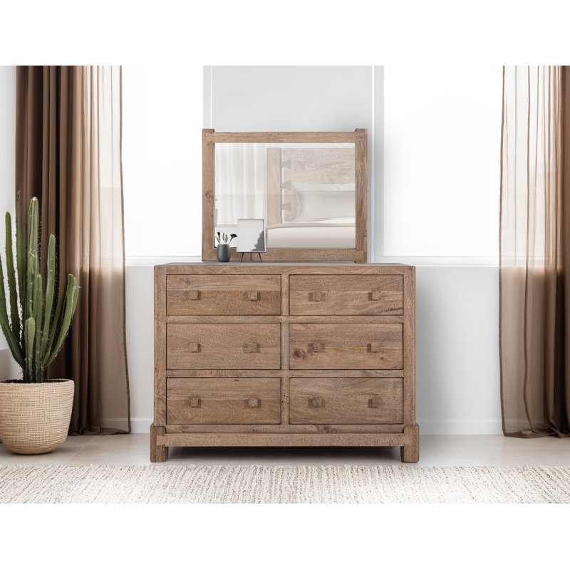 Rectangular Mirror, Light Brown