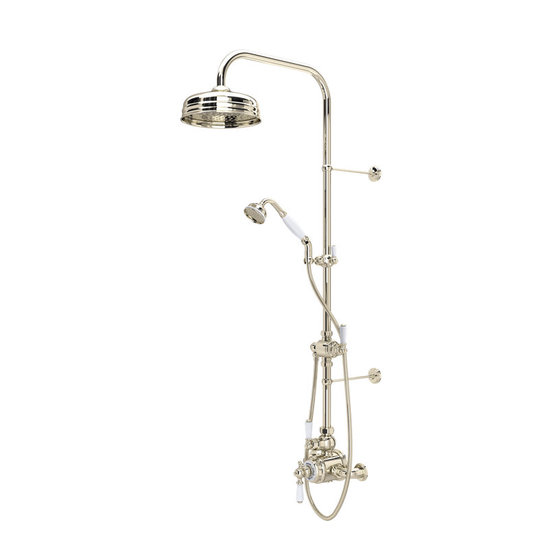 Edwardian™ 3/4" Thermostatic Shower System, Polished Nickel, Lever Handle