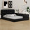 Lit plateforme tapissier avec lampes de lecture