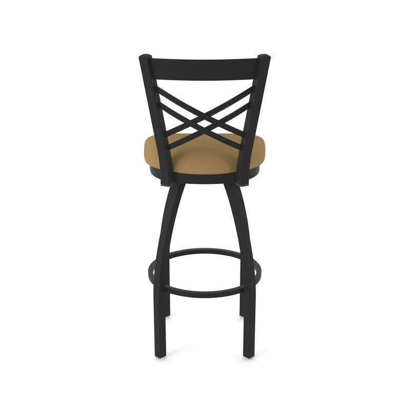 820 Catalina Swivel Stool, Black Wrinkle, Vinyl-Canter Saddle, Bar Stool (30" Seat Height)