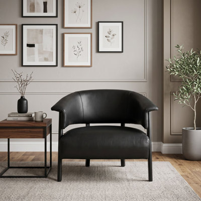 Fauteuil à oreilles en similicuir