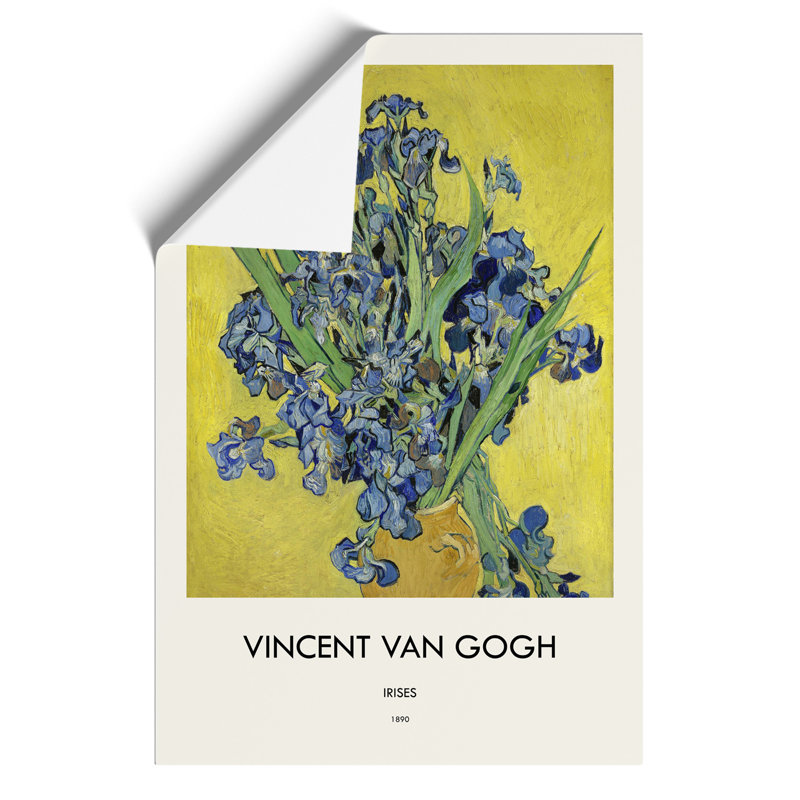 Iris Flowers In A Vase by Vincent Van Gogh - No Frame Painting, 30cm H x 21cm W x 0.1cm D