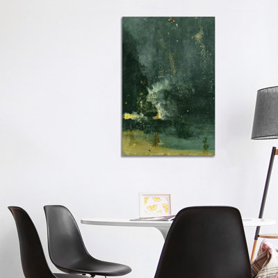 Nocturne en noir et or The Falling Rocket - reproduction d'art sur toile tendue