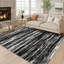 Tapis décoratif antidérapant à motif abstrait contemporain ultra-doux à motif abstrait lavable à la machine 5 x 7-1216540758