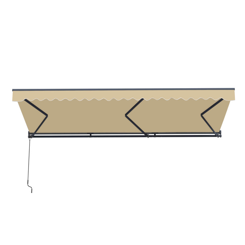 Semi-Cassette Patio Awning with LED Lights - Moroccan Collection , Desert Sand, 20' W x 10' D