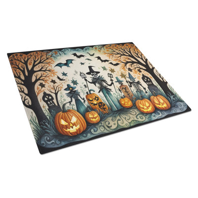 Papel Picado Skeletons Spooky Halloween Glass Cutting Board Large