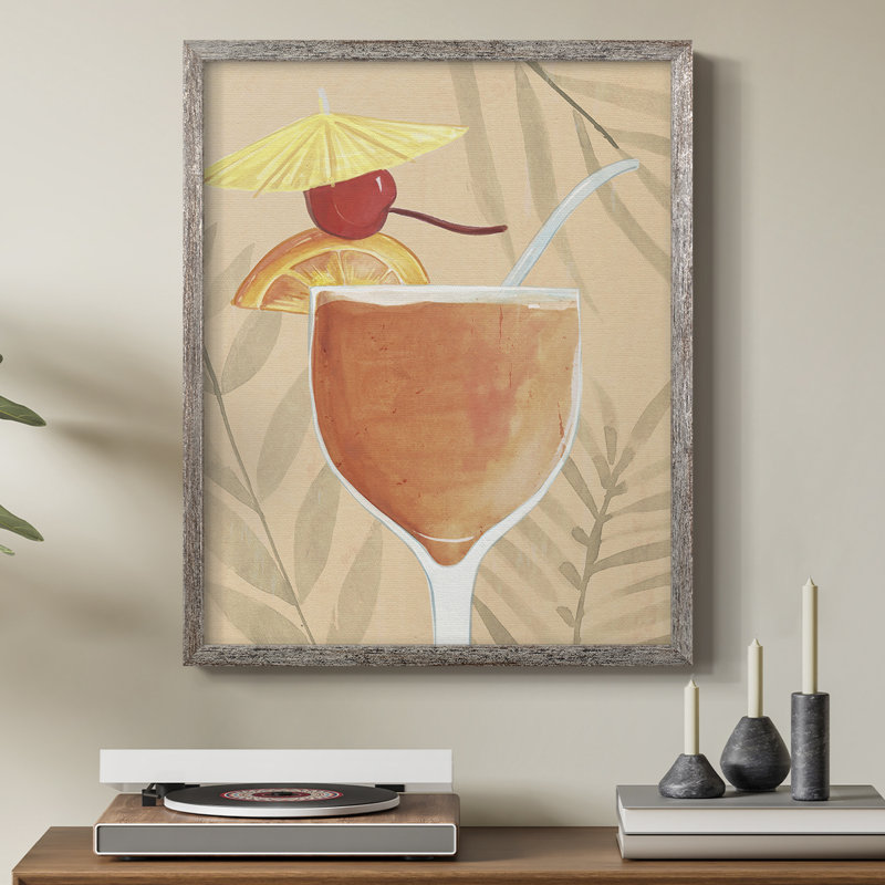 «Tropical Cocktail I», reproduction encadrée - bois massif, H 21 po x l 17 po