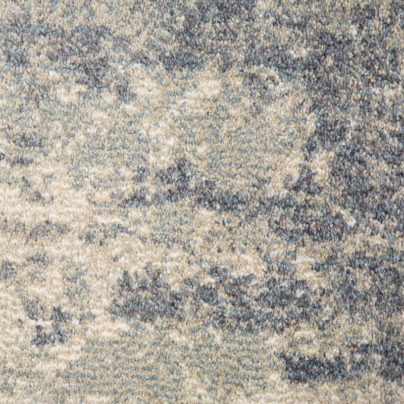 Tapis abstrait gris fait à la machine, Rectangle 6 pi 7 po x 9 pi