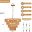 Lustre en rotin tissé à la main - lustre rétro en bambou 6 lumières campagnard Boho pour salle à manger, cuisine, chambre à coucher-389081294-389081292