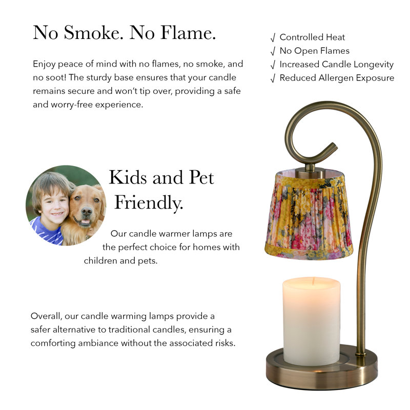 Perry Candlewarmer Lamp with Timer - Dimmable Wax Melt Heater, 3 Lighting Modes & Auto Shutoff, Rattan