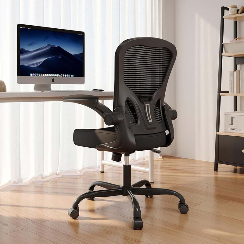 Game Chairs, Ergonomic Desk Chairs 330LBS Capacity High Back Mesh Computer Chair With Flip-Up Armrests, Comfy Work Chair With Adjustable Lumbar Support, Rolling Chair (One Size)