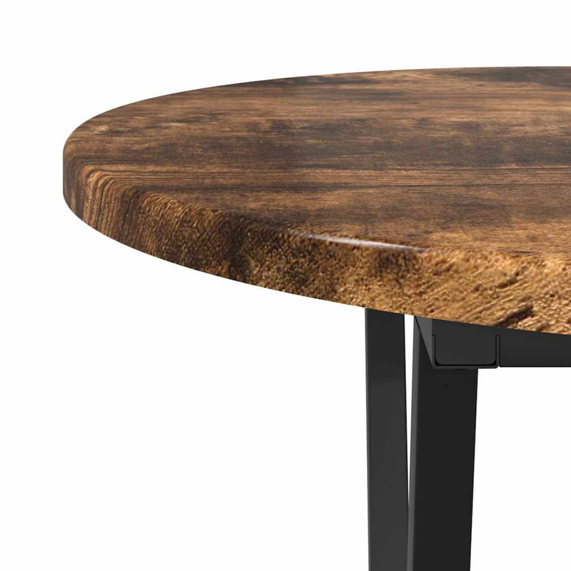 Coffee Table Engineered Wood and Metal Living Room Oval Modern Textured, 40.5" H x 80" W x 40" L, Brown