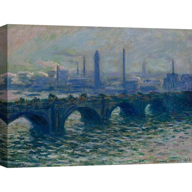 Waterloo Bridge, London by Claude Monet - Painting, Wrapped Canvas, 70cm H x 100cm W