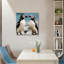Paire de pingouins tenant des pattes, art mural non encadré, 16 x 16