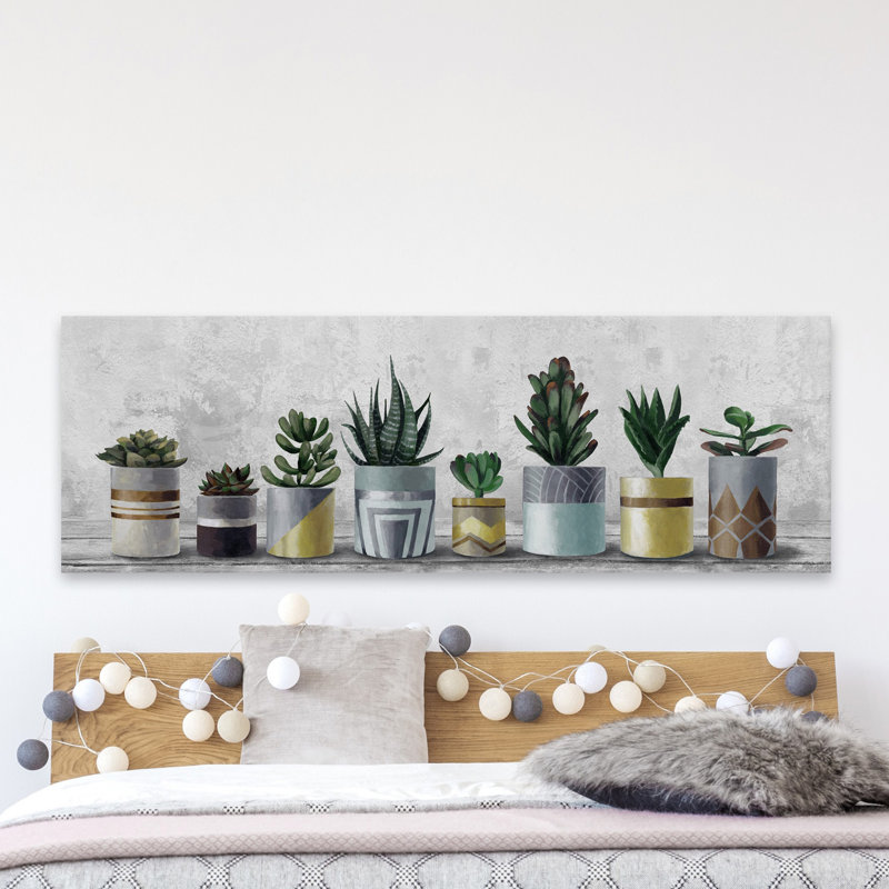 «Succulents in Pots», reproduction d'art sur toile tendue, H 15 po x l 15 po x P 1,5 po