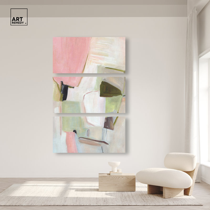 «A Soft Collaps», grande reproduction sur toile 3 pièces par Art Remedy, galerie tendue, 48 x 24, Toile non encadrée