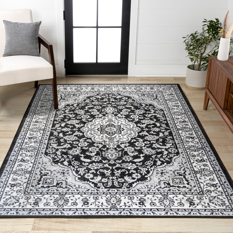 Arignote Modern Persian Floral Cream/Gray/Black Rug
