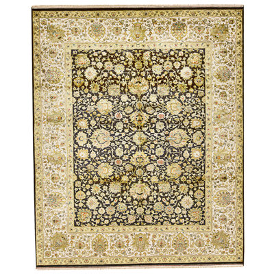 Handmade Silk and Wool Area Rug