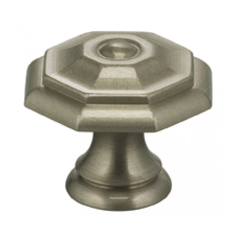 Poignée géométrique surdimensionnée classique et moderne de 1 po de longueur, H 1 po x l 1 po x P 0,88 po, Nickel satiné