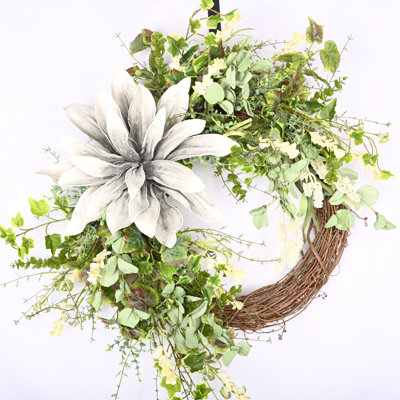 26" Spring Summer Front Door Floral Wreath