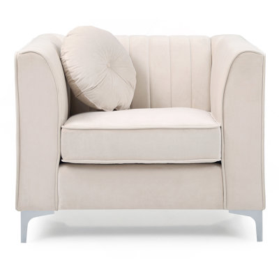 Fauteuil contemporain incliné ivoire