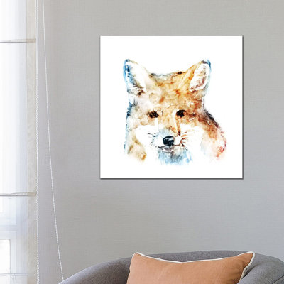 Watercolour Fox by Edward Selkirk - Wrapped Canvas Gallery-Wrapped Canvas Giclée