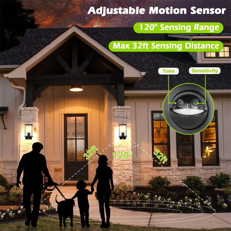 Motion Sensor Outdoor Wall Lights Mains Powered, Outside Wall Lantern