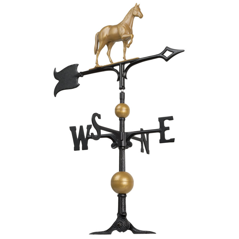 30" Full-Bodied Horse Weathervane, Gold Bronze