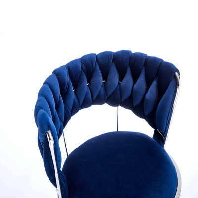 Ensemble de 2 tabourets de bar, avec repose-pieds chromé et base pivotante en velours à hauteur réglable et tabouret de bar simple chromé