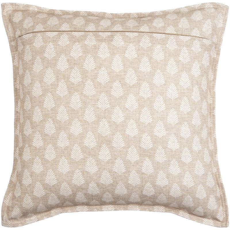Light Green and White Polyester Floral Throw Pillow Cover