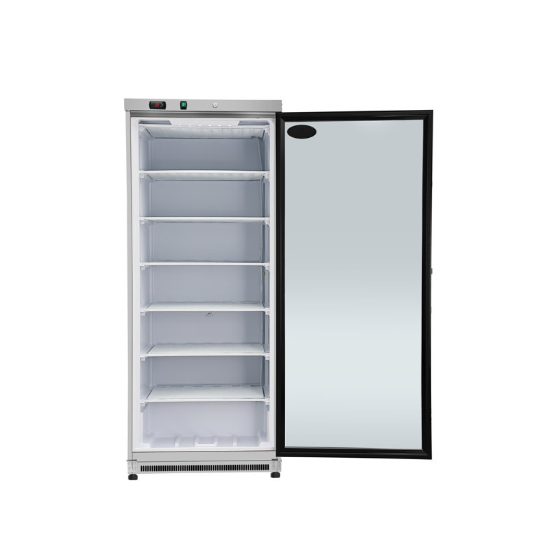 21 Cu. Ft. Commercial Freezer with Glass Door in Stainless Steel - Manual Defrost (KM-FMD20WGD), Stainless Steel