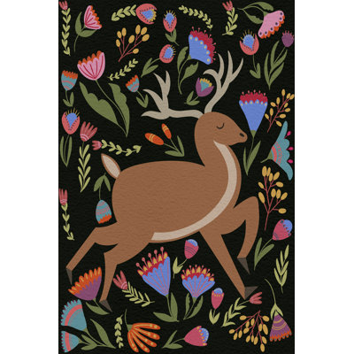 «Folk Prancing Dark I» sur toile par Regina Moore