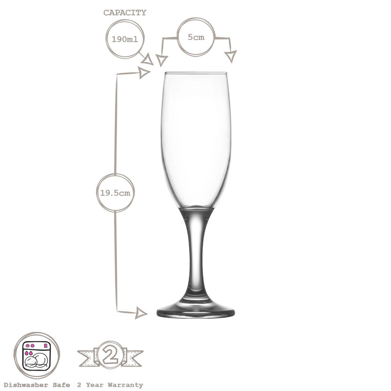LAV Glass Flute Stemware, 190