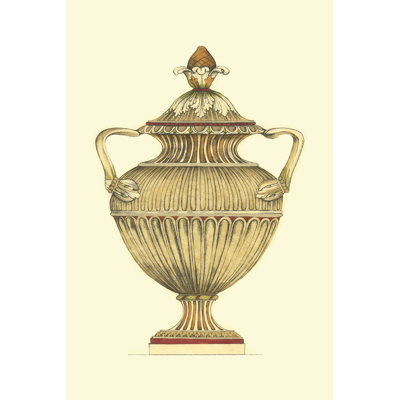 Neutral Urn Sketch IV - Wrapped Canvas Print