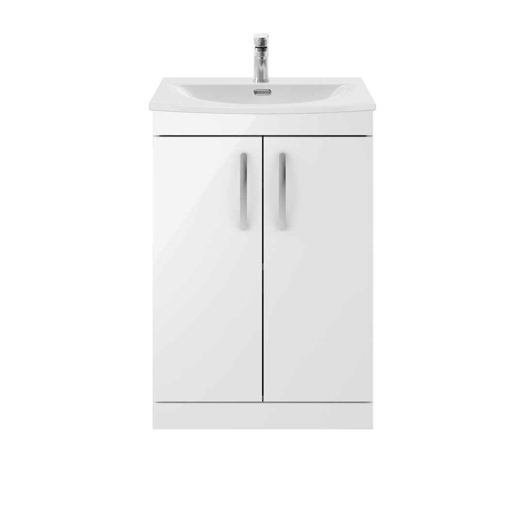 Athena 610mm Single Bathroom Vanity with Integrated Vitreous China Basin