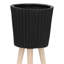 S / 2 DÉCORSEUR RIDGED 10/12 "AVEC PIEDS, NOIR (KD)