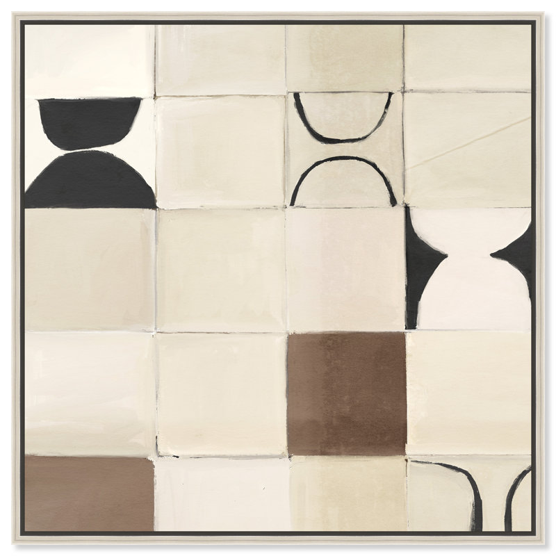 Boho Tiles Print by Oliver Gal, 13" H x 13" W, Silver Floater Frame