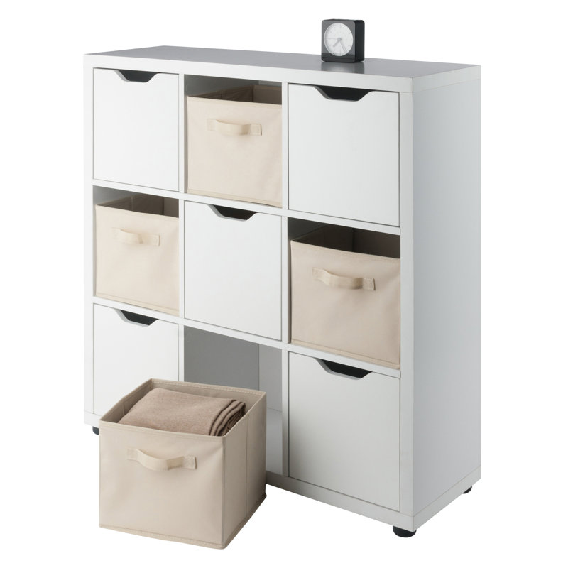 Ensemble d'armoires de rangement 3 pièces et 3 pièces Julia, beige et blanc