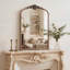 Miroir mural antique français arqué 24 po x 36 po, noir et doré pour chambre à coucher et vestibule élégants